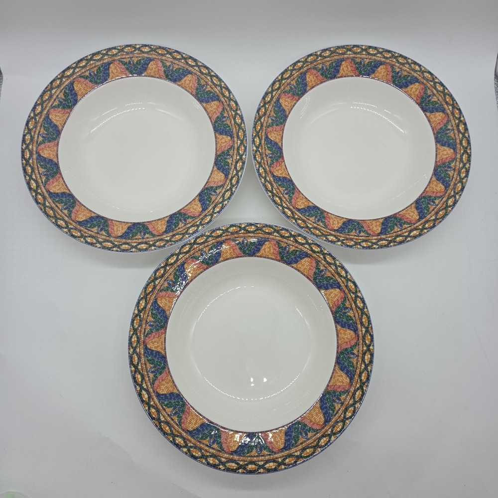 Lot Of 3 Mikasa Sao Paulo Soup Bowls Fine China Ultima+ Super Strong 9.5" HK700 - Picture 1 of 11